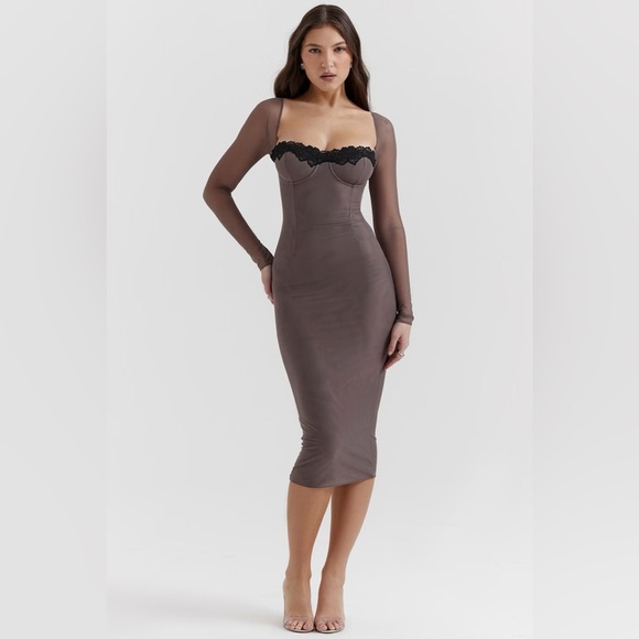 HOUSE OF CB Seraphina Smoke Corset Dress XS plus cup - Picture 1 of 8